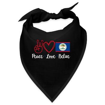 Belize Flagge Belizer - Bandana - Schwarz - Vorne