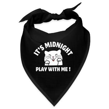 Mitternacht, Katze, Katze Humor - Bandana - Schwarz - Vorne