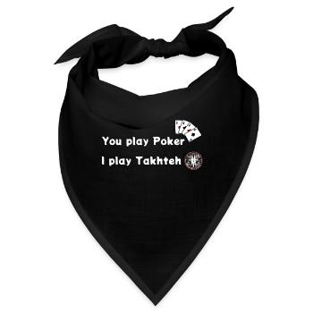 Takhteh und Poker - Persian Design (Iran) - Bandana - Schwarz - Vorne