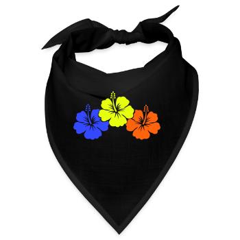 blume hibiskus - Bandana - Schwarz - Vorne