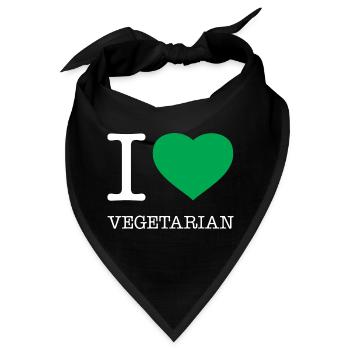 I LOVE VEGETARIAN - Bandana - Schwarz - Vorne