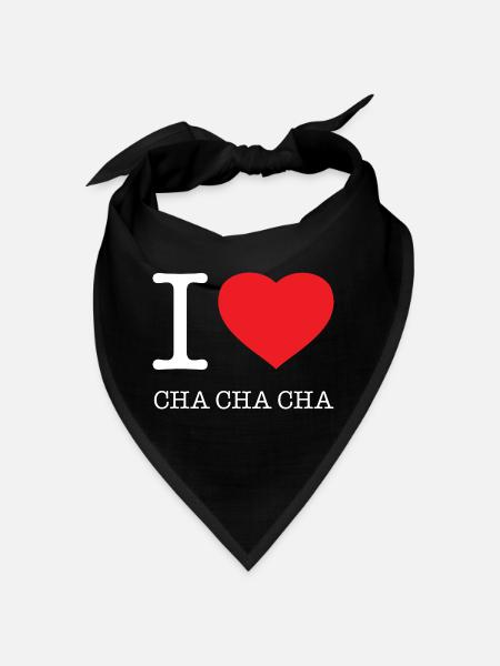 I LOVE CHA CHA CHA - Bandana - Schwarz - Vorne