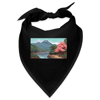 Miho No, Matsubara, Japan - Pixel Art - Bandana - Schwarz - Vorne
