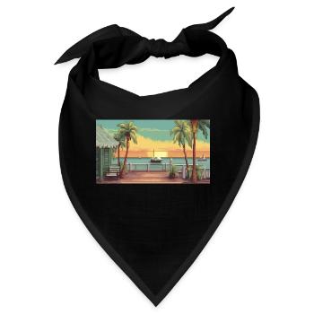 Key West, Florida - Pixelkunst - Bandana - Schwarz - Vorne