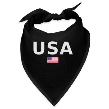 TEAM USA amerikanische Flagge Fahne unter Schrift - Bandana - Schwarz - Vorne