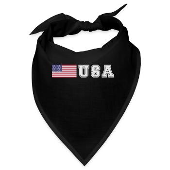 TEAM USA amerikanische Flagge Fahne vor Schrift - Bandana - Schwarz - Vorne