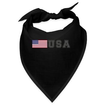 TEAM USA amerikanische Flagge Fahne vor Schrift - Bandana - Schwarz - Vorne