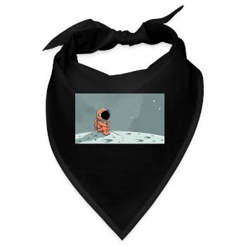 Eine skurrile digitale Illustration eines cartoon - Bandana - Schwarz - Vorne