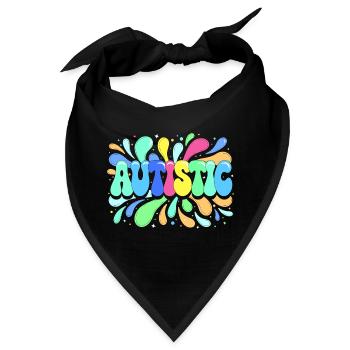 Autismus-Farben und Stolz - Bandana - Schwarz - Vorne