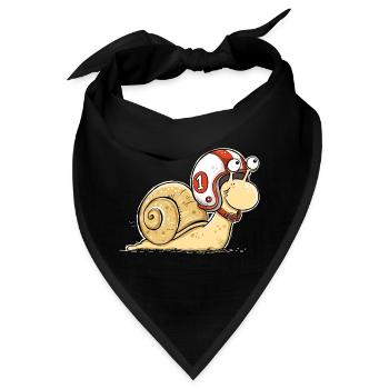 Vollgas Schnecke – Lustige Rennschnecke mit Helm - Bandana - Schwarz - Vorne