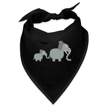 elephant and baby - Bandana - Schwarz - Vorne