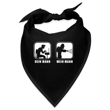 Dein Mann (Büro), Mein Mann (Feuerwehr) - Bandana - Schwarz - Vorne