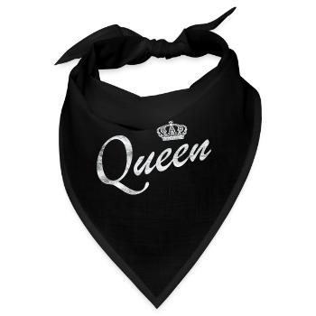 Queen Partnerlook King & Queen Geschenk - Bandana - Schwarz - Vorne