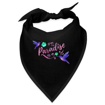 Paradise Watercolor - Bandana - Schwarz - Vorne