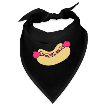 Hot Dog - Bandana - Schwarz - Vorne