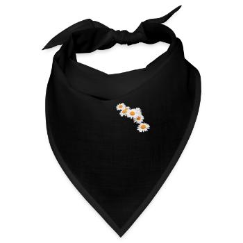 Blumenkranz aus Margeriten - Bandana - Schwarz - Vorne