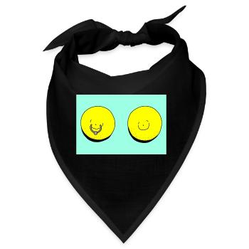 zitrone piercing tuerkis - Bandana - Schwarz - Vorne