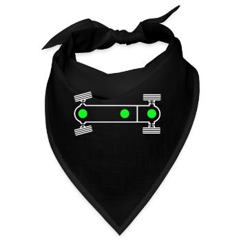 Syncro 4x4 Bus Differentialsperren Symbol Camper - Bandana - Schwarz - Vorne
