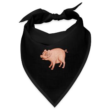 Humorvolles Schwein-Charakter - Bandana - Schwarz - Vorne