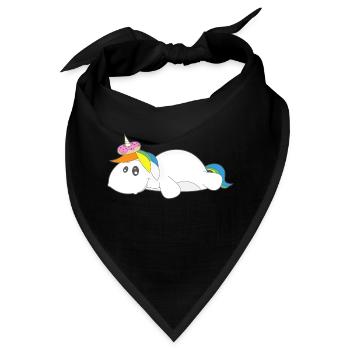 Einhorn Donut Kringel Unicorn Geschenk lustig - Bandana - Schwarz - Vorne