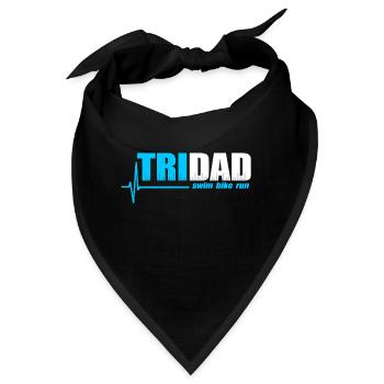 Triathlon Dad Sportler Vater Shirt - Bandana - Schwarz - Vorne
