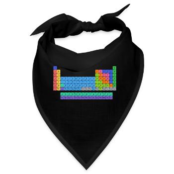 Farbiges Periodensystem - Bandana - Schwarz - Vorne