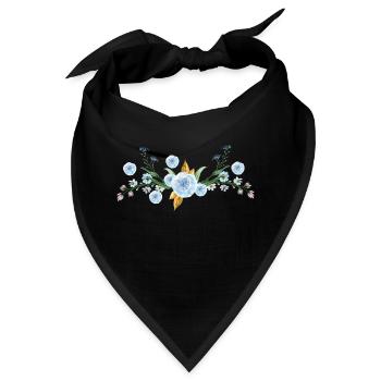 Blume - Bandana - Schwarz - Vorne