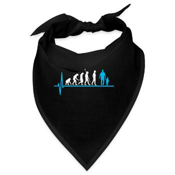 Vater Kind Evolution Papa Vaterschaft - Bandana - Schwarz - Vorne