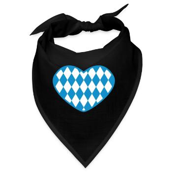 Herz - Bayern - Raute - Bandana - Schwarz - Vorne