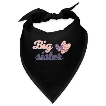 Große Schwester, ein süßes Text- und Herzdesign - Bandana - Schwarz - Vorne
