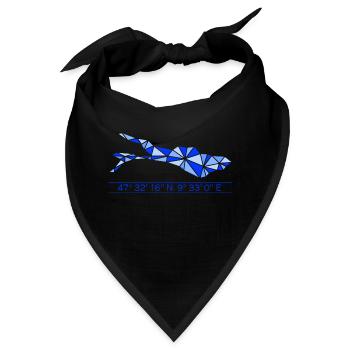Bodensee | Koordinaten | Blau - Bandana - Schwarz - Vorne