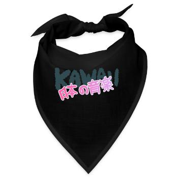 Kawaii Text - Bandana - Schwarz - Vorne