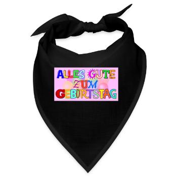 Alles Gute zum Geburtstag Schrift - Bandana - Schwarz - Vorne