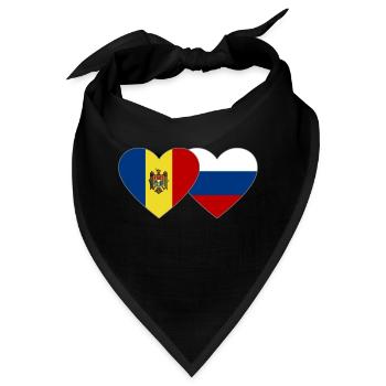 Moldawien Russland Flagge Herz - Bandana - Schwarz - Vorne