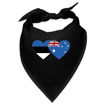 Estland Australien Flagge Herz - Bandana - Schwarz - Vorne