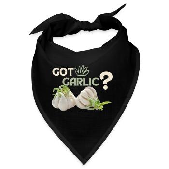 Knoblauch, lustiger Spuch, Got-Garlic - Bandana - Schwarz - Vorne