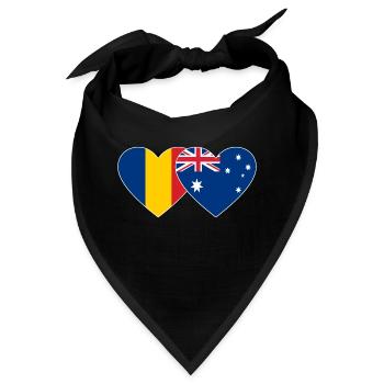 Rumänien Australien Flagge Herz - Bandana - Schwarz - Vorne