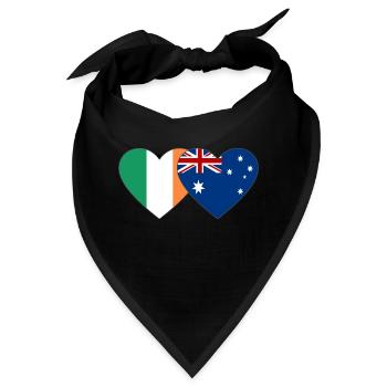 Irland Australien Flagge Herz - Bandana - Schwarz - Vorne