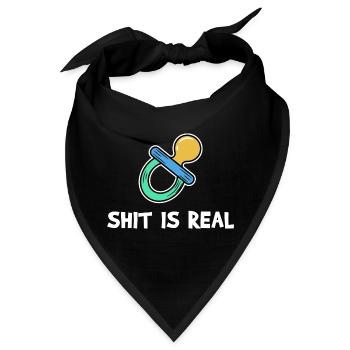 Baby Schnuller Elternschaft Schwanger Schwangersch - Bandana - Schwarz - Vorne