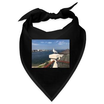 Möwe über Küstenbalkon - Bandana - Schwarz - Vorne