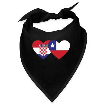 Kroatien Chile Flagge Herz - Bandana - Schwarz - Vorne