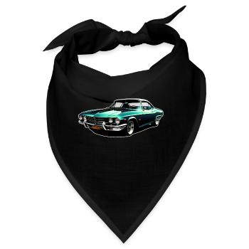 Vintage Racing Classic Car Motiv - Bandana - Schwarz - Vorne