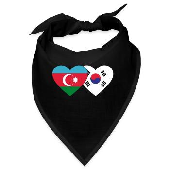 Aserbaidschan Südkorea Flagge - Bandana - Schwarz - Vorne