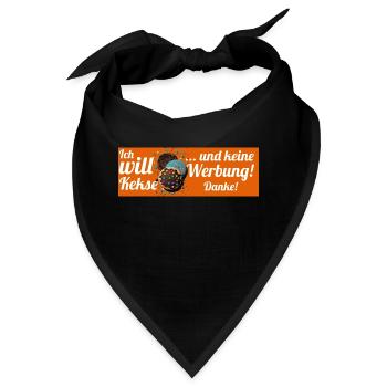 Ich will Kekse und keine Werbung! Keine Werbung! - Bandana - Schwarz - Vorne
