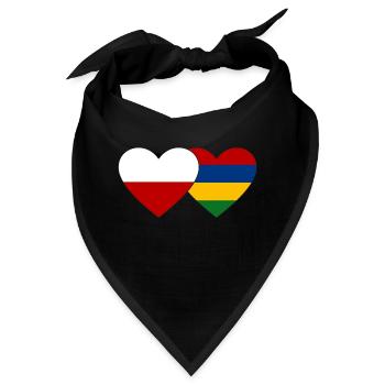 Polen Mauritius Flagge Herz - Bandana - Schwarz - Vorne