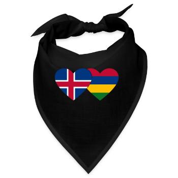 Island Mauritius Flagge Herz - Bandana - Schwarz - Vorne