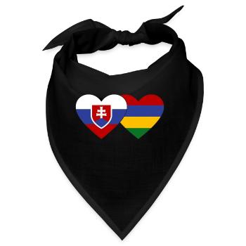 Slowakei Mauritius Flagge Herz - Bandana - Schwarz - Vorne