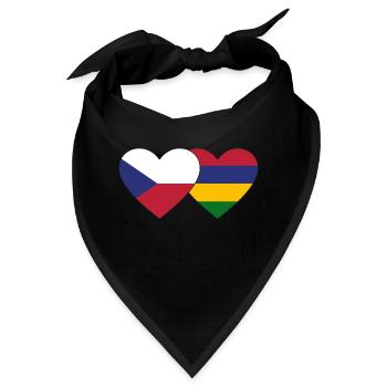 Tschechien Mauritius Flagge Herz - Bandana - Schwarz - Vorne