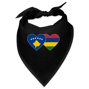 Bosnien Mauritius Flagge Herz - Bandana - Schwarz - Vorne