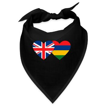 England Mauritius Flagge Herz - Bandana - Schwarz - Vorne